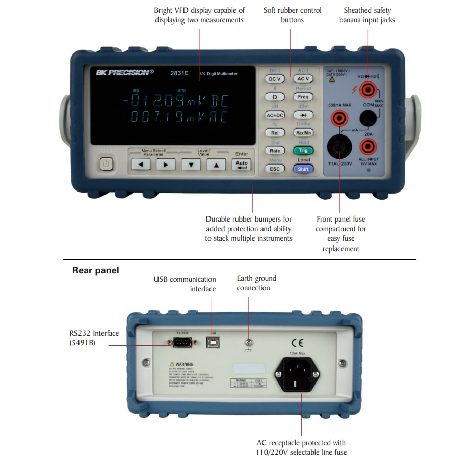 B&K Precision 5491B True RMS Bench Multimeter B&K Precision 5491B True RMS Bench Multimeter