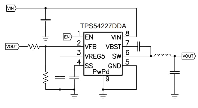 TPS54227 Synchronous Step Down Converter - TI | Mouser