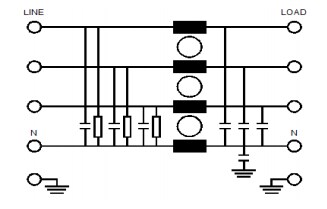 Schematic - Astrodyne TDI RP415 3-Phase WYE Single Stage Filters Schematic - Astrodyne TDI RP415 3-Phase WYE Single Stage Filters