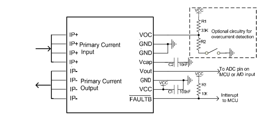 Application Circuit Diagram - ACEINNA MCR1101 Current Sensor ICs Application Circuit Diagram - ACEINNA MCR1101 Current Sensor ICs