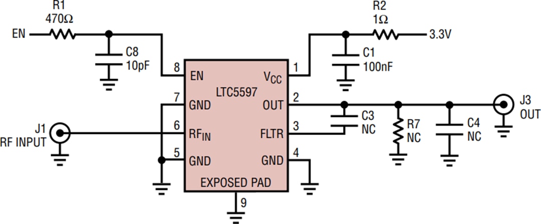 Schematic - Analog Devices Inc. DC2932A Demonstration Circuit for LTC5597 Schematic - Analog Devices Inc. DC2932A Demonstration Circuit for LTC5597