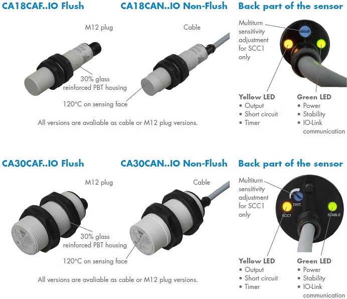 Carlo Gavazzi CA18 & CA30 Capacitive IO-Link Sensors Carlo Gavazzi CA18 & CA30 Capacitive IO-Link Sensors