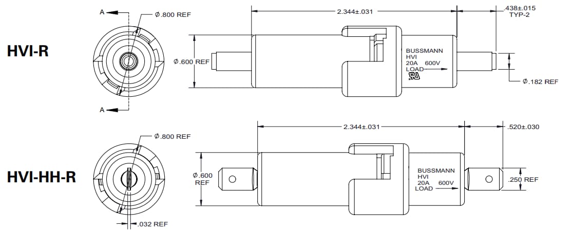 Bussmann / Eaton HVI Water-Resistant Fuse Holders Bussmann / Eaton HVI Water-Resistant Fuse Holders