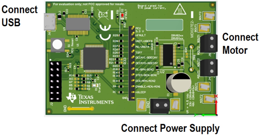 Mechanical Drawing - Texas Instruments DRV8436EEVM Motor Driver Evaluation Module Mechanical Drawing - Texas Instruments DRV8436EEVM Motor Driver Evaluation Module